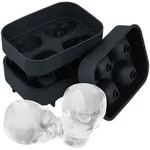 Relaxdays Totenkopf Eisw&uuml;rfelform im 2er Set Schwarz