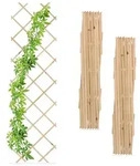 Relaxdays Ausziehbares Rankgitter Holz 3er Set Hellbraun