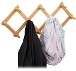 Relaxdays Wandgarderobe Holz faltbar Hellbraun