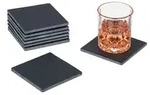 Relaxdays Schiefer Untersetzer 8er Set Anthrazit,Schwarz