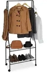 Relaxdays Rollgarderobe mit Ablage & Haken Schwarz