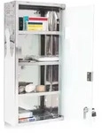 Relaxdays Medizinschrank abschlie&szlig;bar Edelstahl Silber,Transparent