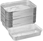 Relaxdays Aluschalen Grill 50er Set Silber