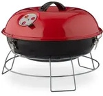 Relaxdays Kugelgrill tragbar Rot,Schwarz,Silber