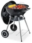 Relaxdays Kugelgrill mit Deckel Schwarz,Silber
