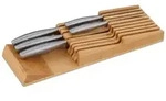 Relaxdays Messerhalter Schublade f&uuml;r 9 Messer Hellbraun