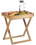 Relaxdays Tabletttisch klappbar Walnuss Hellbraun