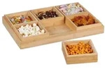 Relaxdays Snackschalen Set mit Serviertablett Hellbraun