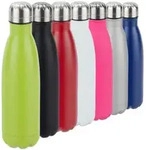 Relaxdays Trinkflasche Edelstahl Gr&uuml;n,Schwarz,Silber