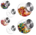 Relaxdays Bonbongl&auml;ser 6er Set 1,5 L Silber,Transparent