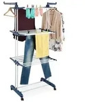 Relaxdays Turm-W&auml;schest&auml;nder rollbar Wei&szlig;,Blau