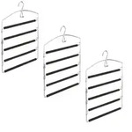 Relaxdays Hosenb&uuml;gel 1er/3er Pack Schwarz,Silber