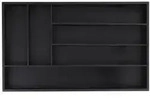 Relaxdays Schwarzer Besteckkasten 6 F&auml;cher Schwarz