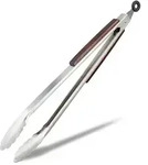 Relaxdays 3 x K&uuml;chenzange aus Edelstahl 38 cm Braun,Silber