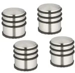 Relaxdays Edelstahl T&uuml;rstopper im 4er Set Schwarz,Silber