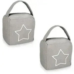 Relaxdays 2er Set T&uuml;rstopper mit Stern-Motiv Wei&szlig;,Grau