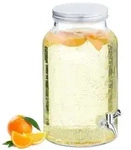 Relaxdays Getr&auml;nkespender 5 Liter Vintage-Design Silber,Transparent