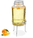 Relaxdays 5 L Getr&auml;nkespender mit St&auml;nder Silber,Transparent