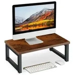 Relaxdays Monitorst&auml;nder im Industrial-Design Dunkelbraun,Schwarz