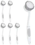 Relaxdays Sp&uuml;lb&uuml;rste 6er Set Wei&szlig;,Grau