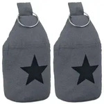 Relaxdays 2er Set T&uuml;rstopper mit Stern-Motiv Schwarz,Silber,Grau