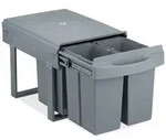 Relaxdays Einbaum&uuml;lleimer Grau Deluxe 4x8L Grau