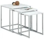 Relaxdays Beistelltische 3er Set Metallbeine Wei&szlig;,Silber