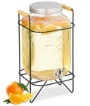 Relaxdays Getr&auml;nkespender 8 Liter Schwarz,Silber,Transparent
