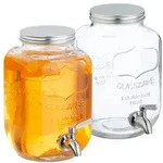 Relaxdays Getr&auml;nkespender 4 Liter im 2er Set Silber,Transparent