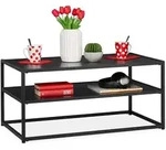 Relaxdays Couchtisch schwarz mit Ablage Schwarz