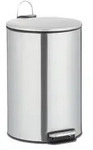 Relaxdays Edelstahl Treteimer 12 Liter Schwarz,Silber