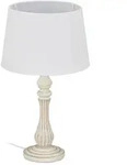 Relaxdays Tischlampe Landhausstil Wei&szlig;,Creme