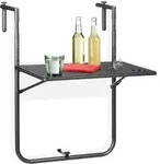 Relaxdays Balkonh&auml;ngetisch klappbar in Schwarz Schwarz