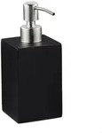 Relaxdays Seifenspender Edelstahlpumpe eckig Schwarz,Silber