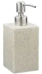 Relaxdays Seifenspender Edelstahlpumpe eckig Creme,Silber