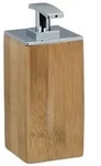 Relaxdays Seifenspender Bambus Hellbraun,Silber