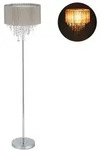 Relaxdays Stehlampe Organza Kristall Silber,Transparent,Grau