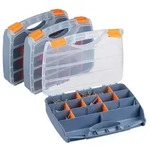 Relaxdays Sortierbox 3er Set Orange,Transparent,Grau