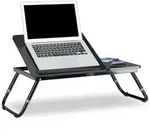 Relaxdays Laptoptisch f&uuml;rs Bett schwarz Schwarz