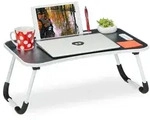 Relaxdays Klappbarer Laptoptisch Wei&szlig;,Schwarz