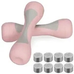Relaxdays Verstellbare Hanteln im 2er Set Rosa,Grau