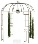 Relaxdays Rosenpavillon Metall Braun