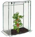 Relaxdays Tomatengew&auml;chshaus mit PVC-Folie Dunkelgr&uuml;n,Transparent