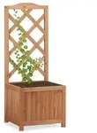 Relaxdays 2 in 1 Rankkasten aus Holz Hellbraun