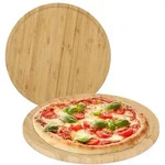 Relaxdays Bambus Pizzateller im 2er Set Hellbraun