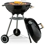 Relaxdays Fahrbarer Kugelgrill in Schwarz Schwarz,Silber