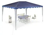 Relaxdays Dunkelblauer Pavillon 3x4 m Wei&szlig;,Dunkelblau