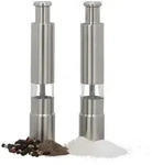 Relaxdays Pfefferm&uuml;hle manuell 2er Set Edelstahl Silber,Transparent