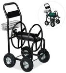Relaxdays XL Schlauchwagen Metall schwarz Schwarz,Silber
