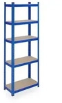Relaxdays Blaues Schwerlastregal mit 5 Ebenen Blau,Hellbraun